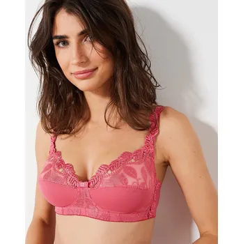 Podprsenka Blancheporte Podprsenka Rima zn. Confidence Lingerie z mikrovlákna a krajky, bez kostic růžová 100B