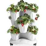 Květinová kaskáda TRIFOGLIO na kolečkách bílá 3x 6 l