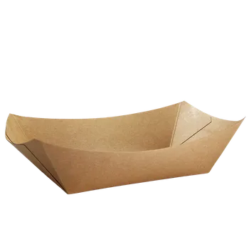 Jednorázové nádobí EcoPack Papírová miska EKO na hranolky / fast food 120x80/175x50 mm kraft ba2/100 ks