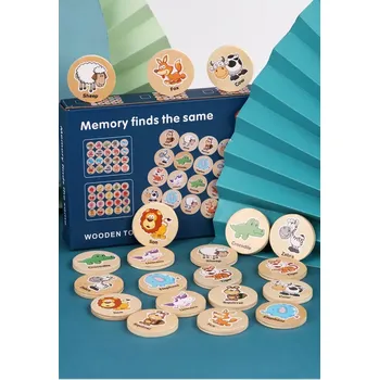 Pexeso Dřevěné pexeso pro nejmenší - ZVÍŘÁTKA - 20 ks (Značka: XIAOYU)