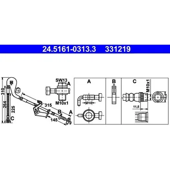 Brzdová hadice Brzdová hadice ATE 24.5161-0313.3