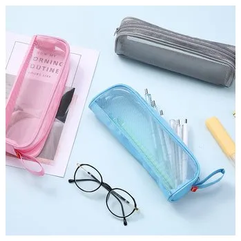 Set školních potřeb Pouzdro etue na psací potřeby Clear A9201 Modrá