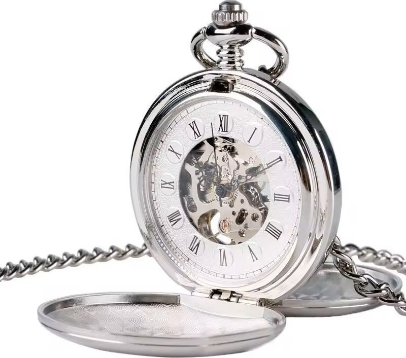 Šperky4U Mechanické kapesní hodinky otevírací - cibule - KH0049-ST