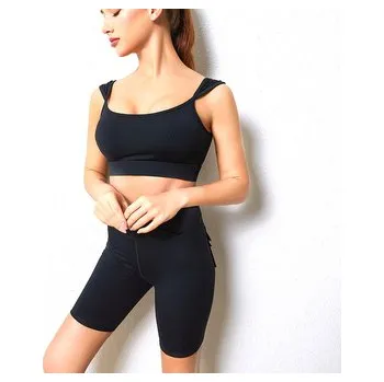 Sportovní set s krátkými legínami a kapsami, černá S