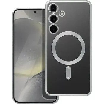 Pouzdro na mobilní telefon Silikonové pouzdro Matte Mag Cover pro Samsung Galaxy S24 stříbrná