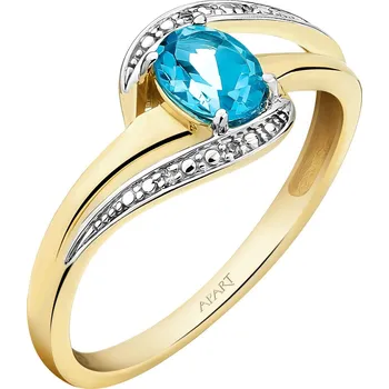 Prsten Zlatý prsten s diamanty a topazem - ryzost 585 - 203.222