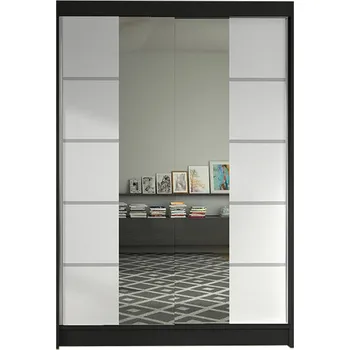 Šatní skříň Šatní skříň LINO V šířka 120 cm - černá/bílá
