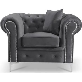 Křeslo BOLIVAR Křeslo Roma Chesterfield Šedá