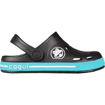 Chlapecké pantofle Dětské pantofle Coqui FROGGY 28/29 Černá, Bílá, Tyrkysová