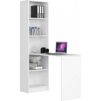 regál Obdélníkový psací stůl Akord 125 x 50 x 180 cm bílý