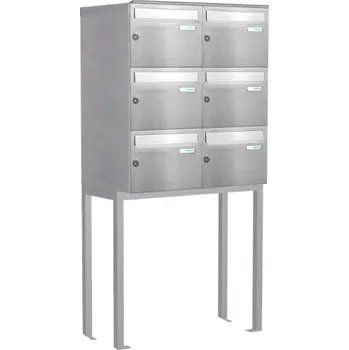 Železářství Sestava schránek B-21 volně stojící na podnoží Nerez / šedá