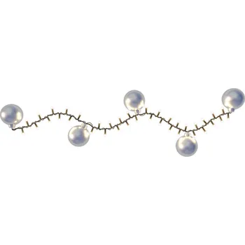 Lampička Hemsson LED světelný řetěz 2v1, Frosty silver, 700 LED - celková délka 1 700 cm; délka kabelu 300 cm; Ø LED 0,5 cm; vzdálenost mezi světelnými zdroji 2 cm; vzdálenost mezi koulemi 15 cm stříbrná, zelená 700 LED - 3,6 W celkem - Doprava zdarma