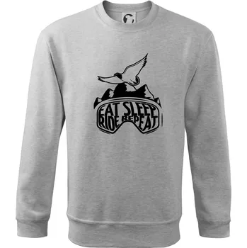 Eat sleep ride repeat - hory - Mikina Essential dětská - 146 cm/10 let ( Světlešedý Melír )
