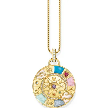 Šperk Thomas Sabo PE962-471-7 Gold-plated pendant with wheel of fortune