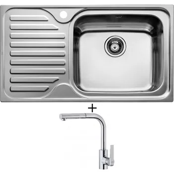 Nerezový dřez SET Teka CLASSIC MAX 1B 1D L X levý nerez + Teka IN 938 CR chrom