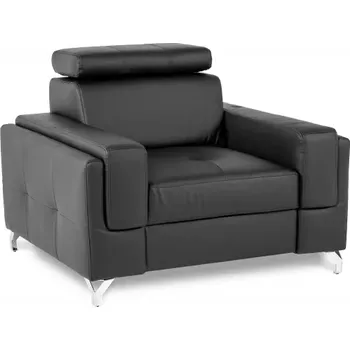 Křeslo Kožené křeslo Fabio, černá