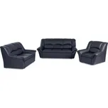 Kožená sedací souprava DUBAJ LUX 3+2+1, tm. modrá (K-58)