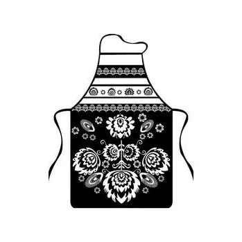 Kuchyňská zástěra Zástěra kuchyňská FOLK černá