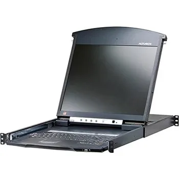 KVM přepínač Aten LCD 19" KVM přepínač (IP konzole, USB+PS/2, VGA) 16:1, dual rail, KVM moduly přes TP, US (KL1516AiN) (KL1516AiN US) - 14.01.6727