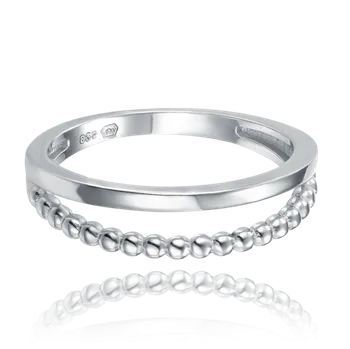 Prsten 0188 MINET Dvojitý stříbrný prsten Velikost: 53, Váha: 1,9