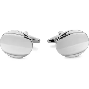 Manžetový knoflíček Oválné manžetové knoflíčky stříbrné barvy - Trendhim