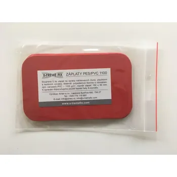 Průmyslové lepidlo X-tremefix Záplaty PES/PVC 1100 - 5 ks červené 150 x 90 mm na opravy nafukovacích člunů, bazénů 1100 g/m2