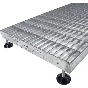 Rohožka FLOMA Ocelová venkovní čisticí pozinkovaná nastavitelná vstupní rohož - délka 40 cm, šířka 80 cm, výška 4 cm