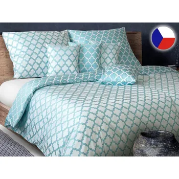 Povlečení Damaškové povlečení EXCELLENT 70x90, 140x220 DIAMANT Zámkovka šedomodrá