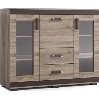 Komoda Komoda P27, dub lancelot/dvířka bílé