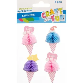 samolepka Nálepky papírové 4ks Zmrzliny 3D