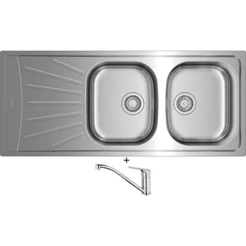 Nerezový dřez SET Teka STARBRIGHT 80 E-XN 2B 1D X nerez + Teka MTP 913 CR chrom