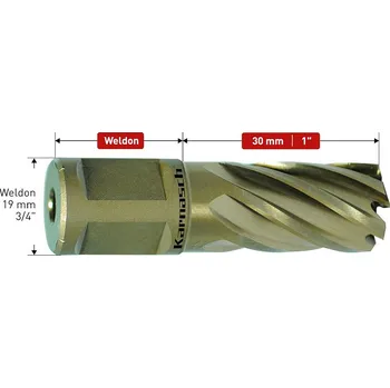 Vrták Karnasch 201260u027 | Jádrový vrták 27 mm, GOLD-DRILL LINE 30 upnutí WELDON 19