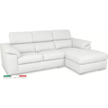 Sedací souprava Kožená rohová sedací souprava LOREN II, pravá, bílá (madras - 122 white)