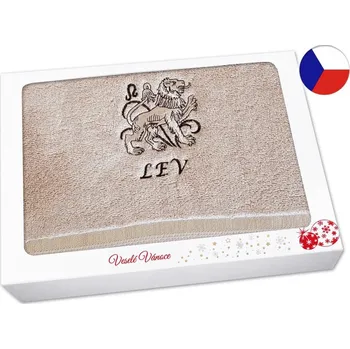 Vánoční dekorace Vánoční dárkové balení ručníku Znamení Lev béžová/hnědá