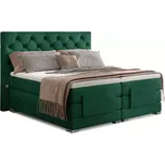 Kontinentální postel CARLINO boxspring s elektrickým polohováním 200x180, zelená (kronos 19)