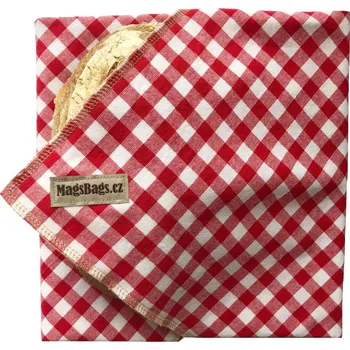 chlebník Chlebousek - červenobílá kostka drobná Magsbags.cz