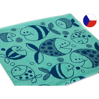 Dětská froté osuška NORA 70x140 Rybičky tyrkys 450g