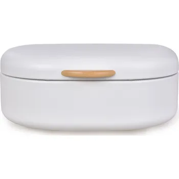 chlebník GOURMET | kovový chlebník s otevíracím víkem | bílý Dedra