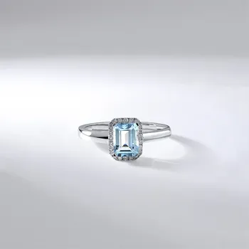 Prsten Lillian Vassago Prsten s modrým topazem a brilianty, bílé zlato LLV59-DR111WBT Velikost prstenu: 54