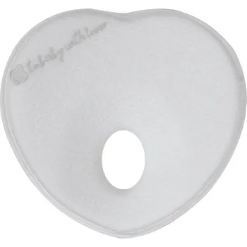 Polštář KikkaBoo Ergonomický polštář z paměťové pěny Heart Airknit Grey 28x24x4 bílá