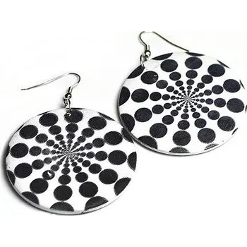 Náušnice Prosperk Náušnice plastové černo-bílé placky S1271