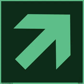 Traiva s.r.o. Šipka šikmá, fotoluminiscenční Verze: Plast 150 x 150 mm tl. 1.1 mm - fotoluminiscenční - Kód: 00071