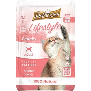 Krmivo pro kočku PRINCESS LIFESTYLE POUCHES CHUNKS 100G LOSOS