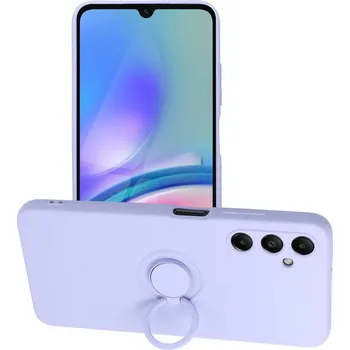 Pouzdro na mobilní telefon Silicone RING Case pouzdro 3v1 pro Samsung Galaxy A05s fialové