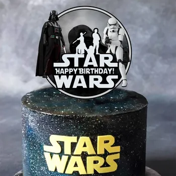 Party dekorace Cakesicq ilcKCT.A283 dortový zápich Star Wars bílý/černý