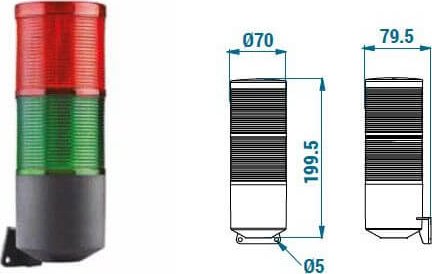 LED maják 70 mm se sirénou TERMBH0600
