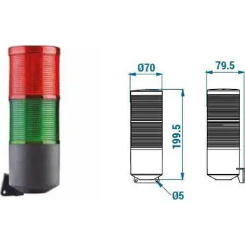 Maják LED maják 70 mm se sirénou TERMBH0600