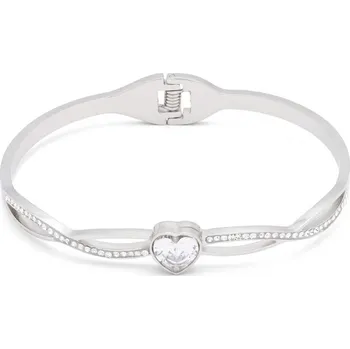 Náramek Prosperk Dámský ocelový náramek krystal ve tvaru srdce S1584