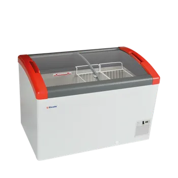 Elcold Focus 106 RED – Prosklený pultový mrazák, 2-oblá posuvná víka, 193 l, bílý