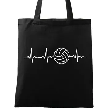 Bavlněná taška Kardiogram a Volejbal (Barva: Černá)